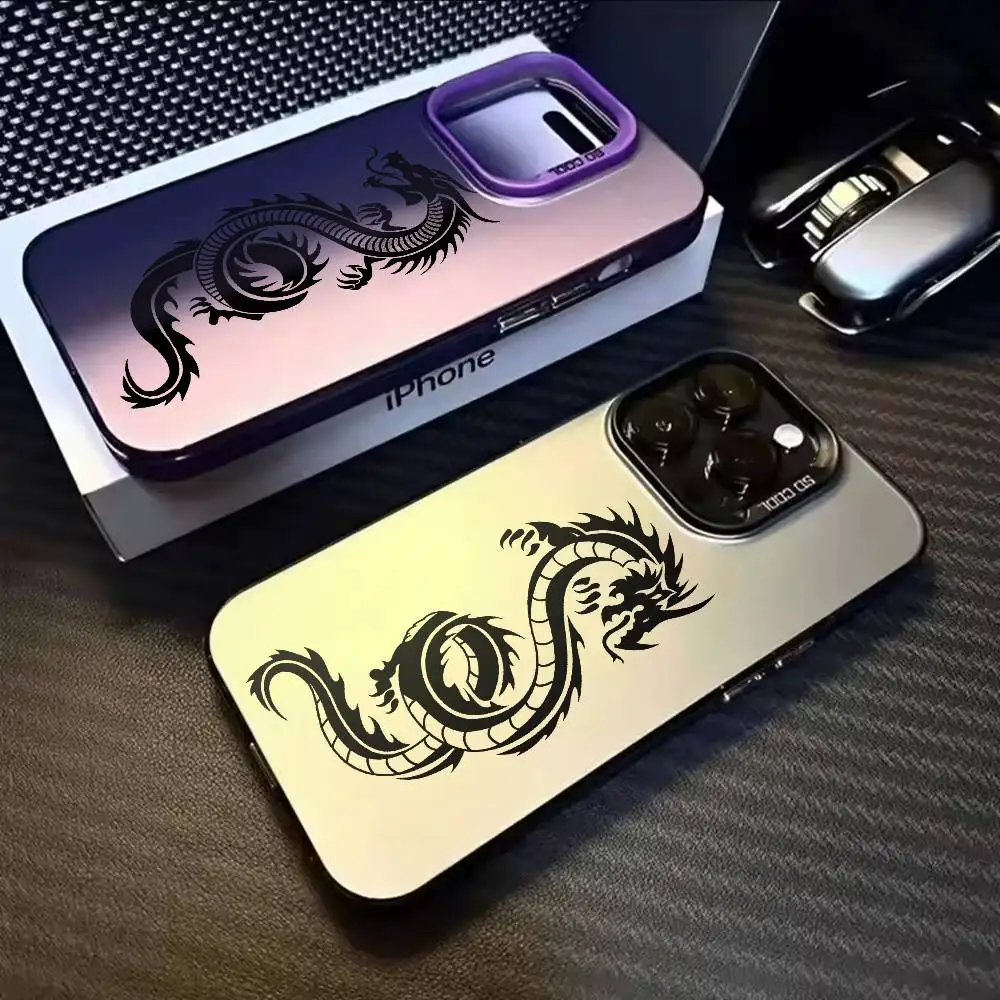 

Chinese Cool Dragon Phone Case For iPhone 17,16,15,14,13,12,11,Mini,Pro,E,MAX White Matte Shockproof Cover