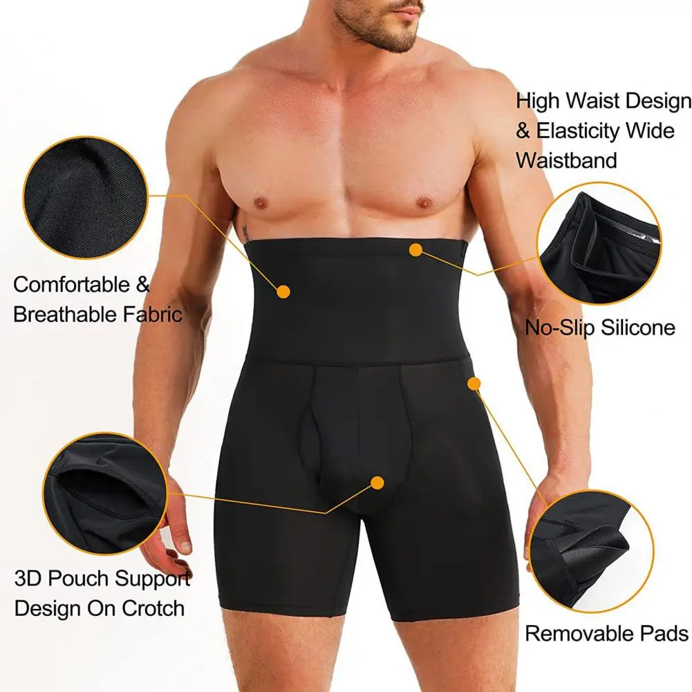 High Waisted Body Shaper Shorts compression body shaper Pants Men Waist Trainer Corset Padded Panties Slimmer Thigh Underwear