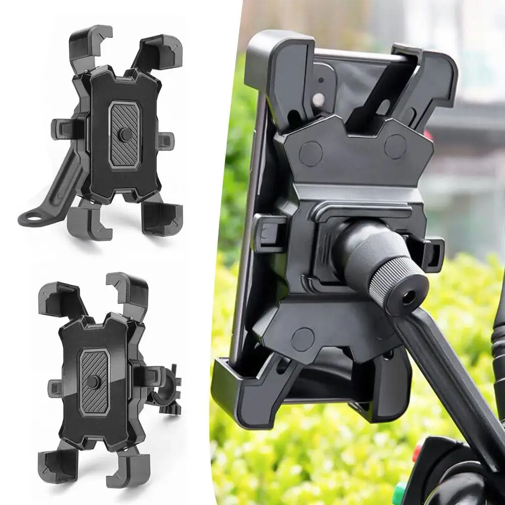 Anti-vibration Motorcycle Phone Holder Handlebar Mirror Fork Stem Phone Mount Anti-theft Secure Lock Fits For Motorcycle Ho S6o0