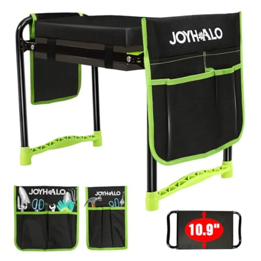 

10.9 inch Wider Foldable Garden Kneeler and Seat Heavy Duty, Gardening Stool with Extra-Thick Kneeling Pad, Garden Bench for Kn