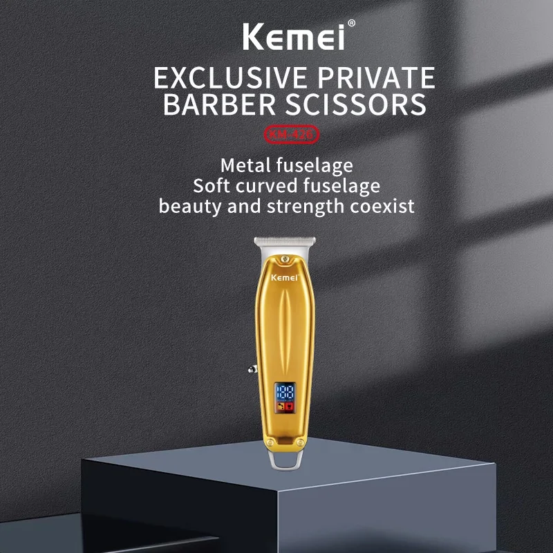 Kemei-Km-426 USB Carregamento LED Display Digital Shaver para Homens, Mini Design, Gravação Shear Razor, Cabelo Clipper, Trimmer