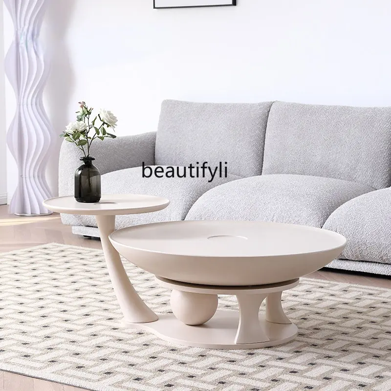 

Круглый Чайный Столик во французском стиле, комбинированный простой кофейный столик для гостиной в маленькой квартире