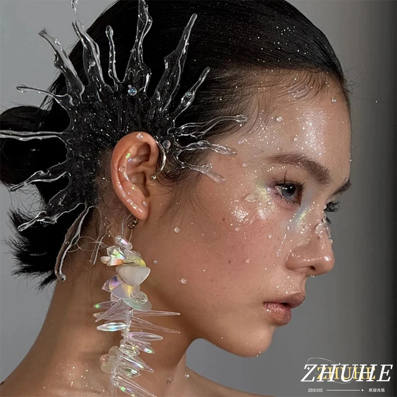 

Fashion-forward Water Shape Jewelry Accessories, Unisex Ear Cuff for Women & Men, Eye-catching Ear Jewelry for Dating & Festival