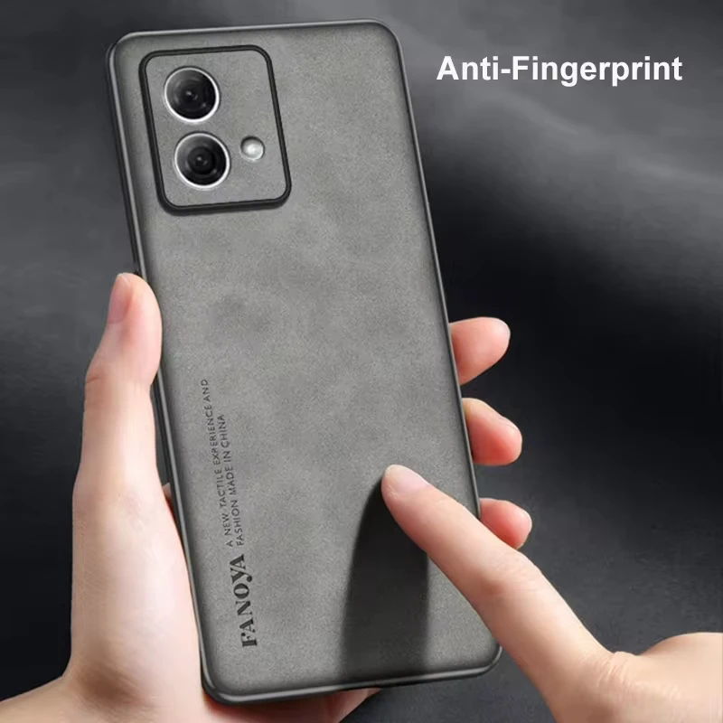 For Motorola Moto G84 G54 G34 G24 G14 G22 5g Luxury Sheepskin Leather Case On G 84 54 34 24 14 22 Men Retro Business Back Cover image 5