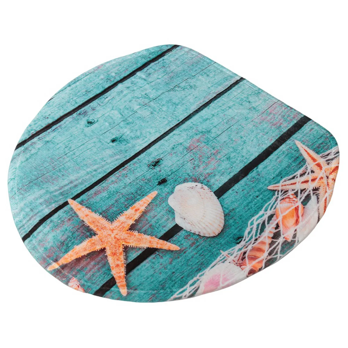 Beach Seashells Starfish Sand Bath Mat Holidays Summer Bathroom Carpet Rug Non-Slip 3 Piece Toilet Mat Set Starfish Floor