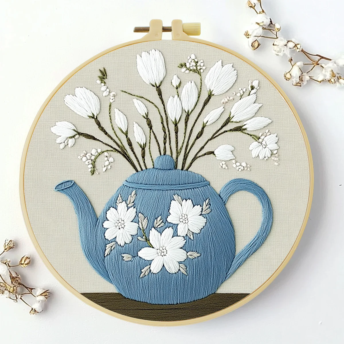 1 Stück 20X20CM/15X15CM 7,87/6,3 Zoll Vase Stickerei Starter-Kit DIY-Kit DIY-Stickerei-Set Handarbeiten Malerei Nähen Kunst – Detail 3