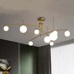 White Glass Lighting Fixtures Parlor Restaurant Chandeliers Gold Black Metal E27 G9 Bulb Kitchen Bar Hanging Lamp