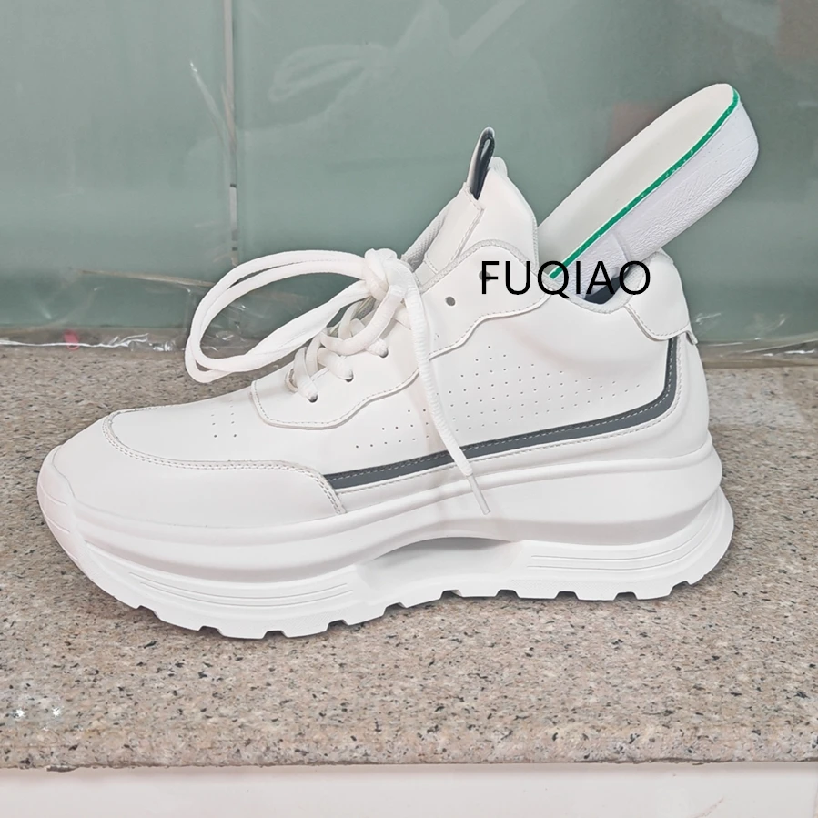 

Unisex 7cm Height Increase Sneakers Hollow Out Sole Platform Shoes Comfortable Fashion Walking Elevator Shoes for Men Women