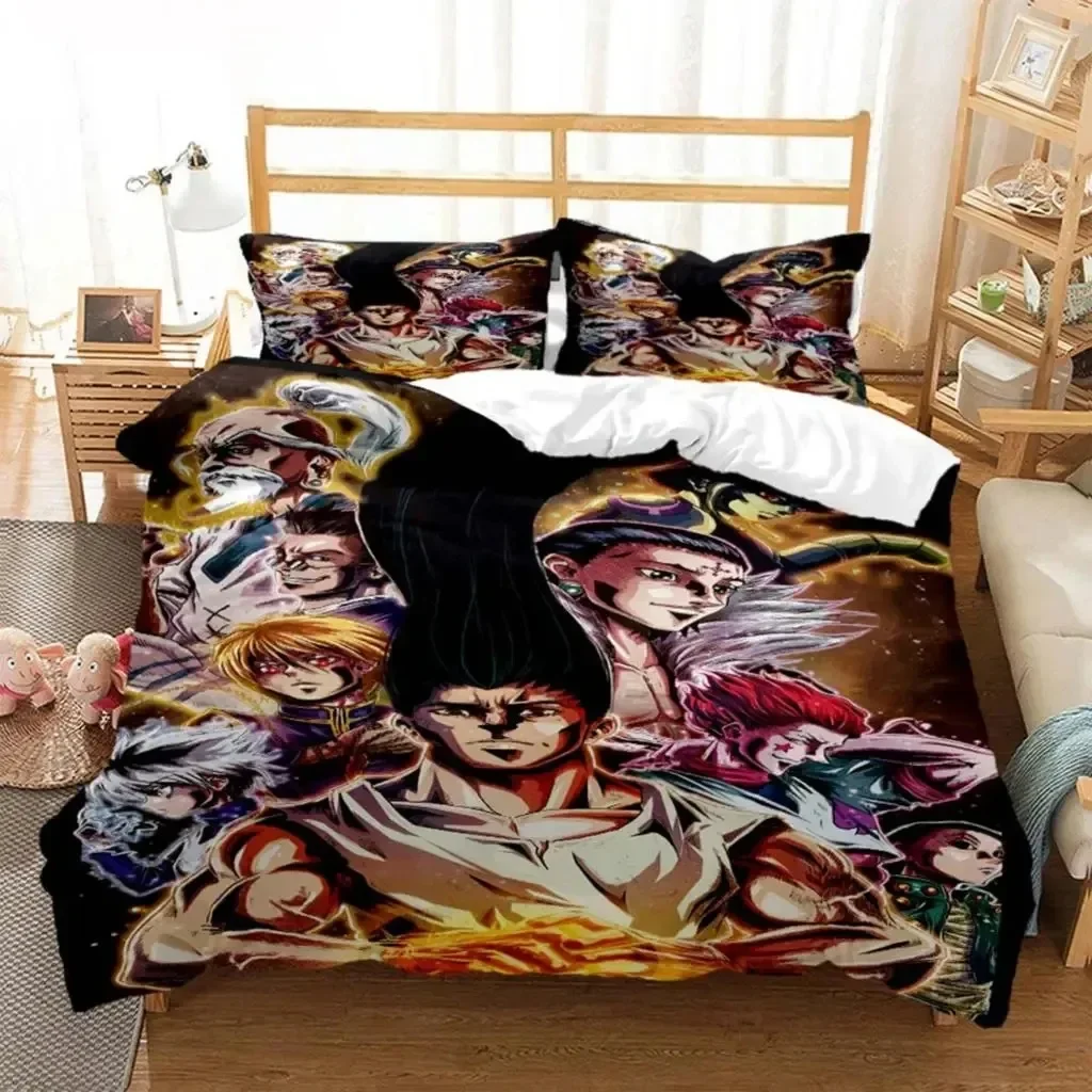 

3D Print Anime HUNTER HUNTER Bedding Set Boys Girls Twin Queen Size Duvet Cover Pillowcase Bed Kids Adult Fashion Home Textiles