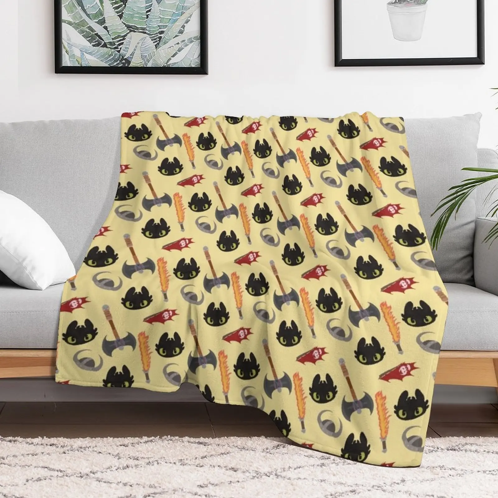 How to Train Your Dragon Repeat Pattern Throw Blanket Beautifuls Decorative Throw warm for winter Weighted Blankets