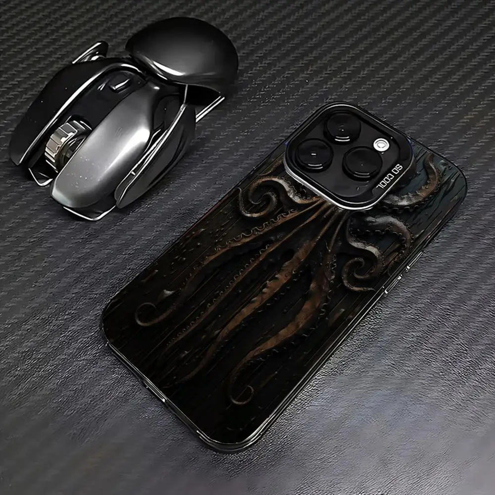 

Large octopus pattern case for iPhone 16 15 14 13 12 11 Pro/ Max/Plus shock-proof rear cover anti-fingerprint
