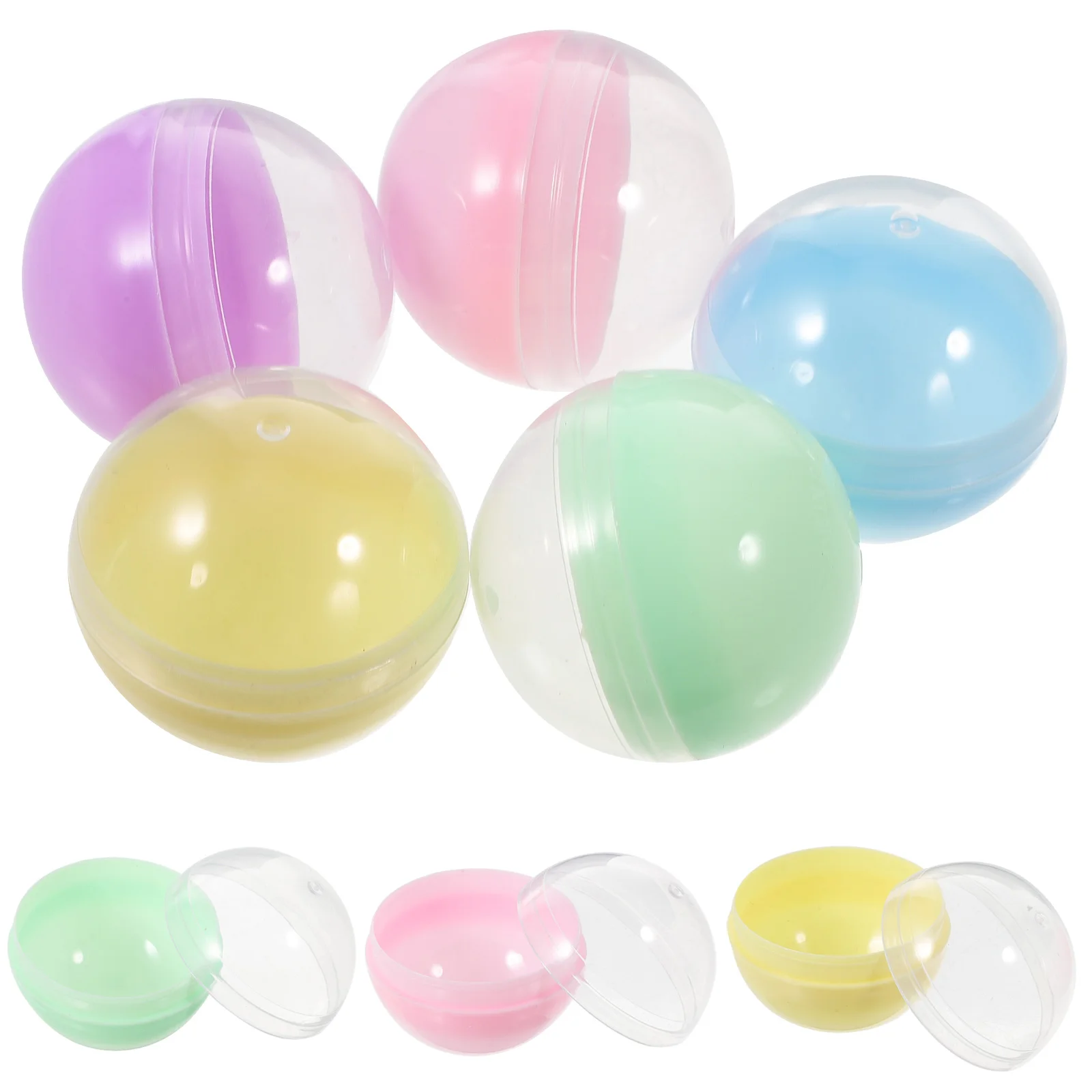 50 Pcs Macaron Shell Toy Fillable Round Balls Twisting Chewing Gum Empty Multi-function Pp Child Capsules