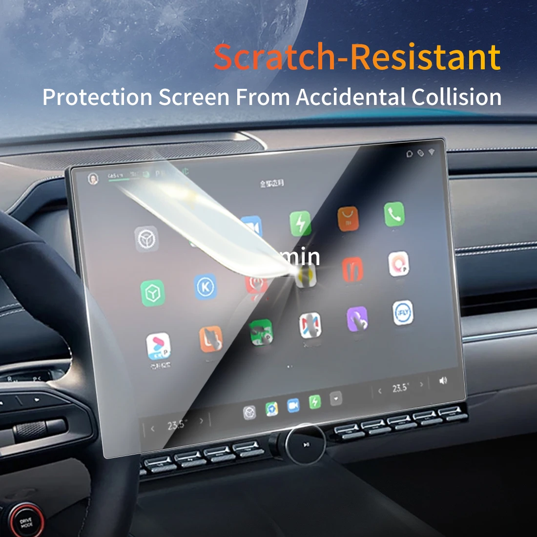 ملصقات السيارات داش Carplay مرآة واقي للشاشة عرض الزجاج المقسى طبقة رقيقة واقية اكسسوارات السيارات ل 24 XIOAMI SU7