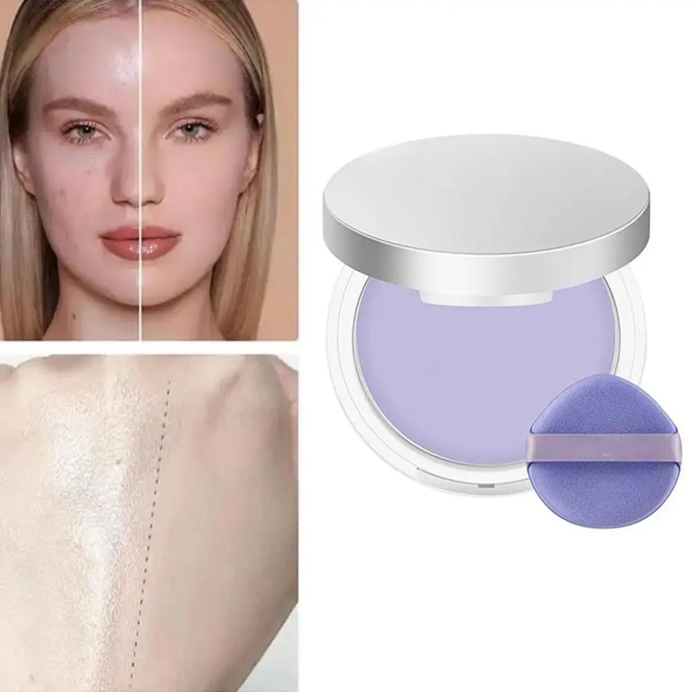 

Lavender Nude Face Pressed Powder Foundation Full Coverage LongLasting Oil Control Powder-free Powder Breathable Lightweight