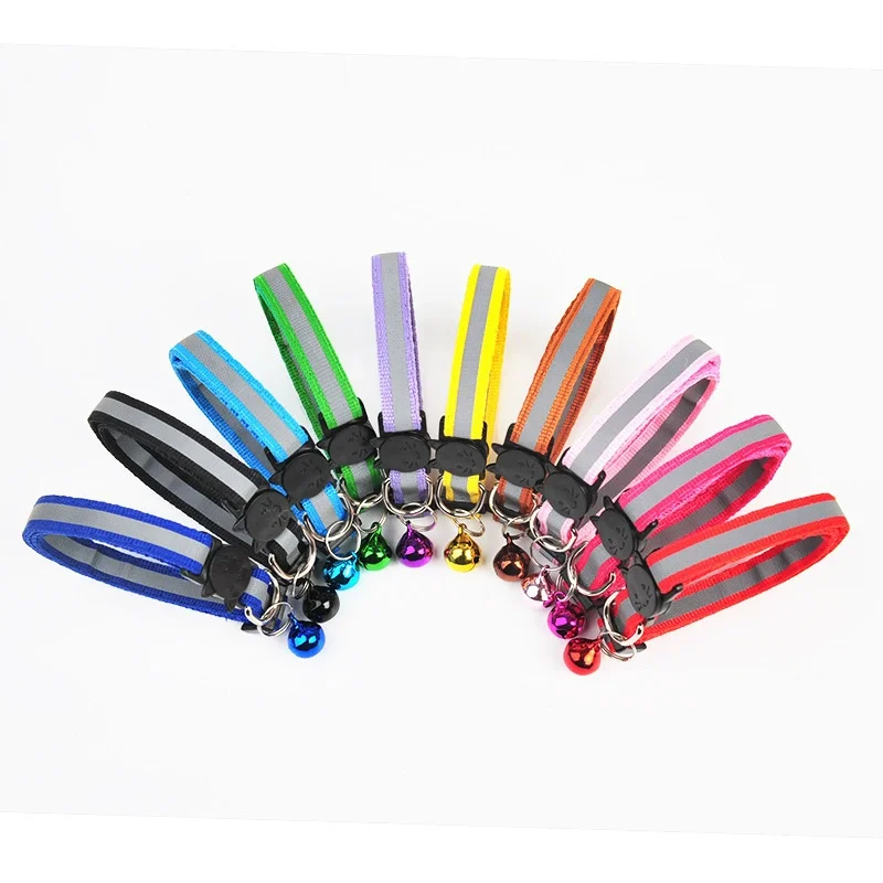 Collier pour chat réfléchissant avec clochette tête de chat_voghion.com