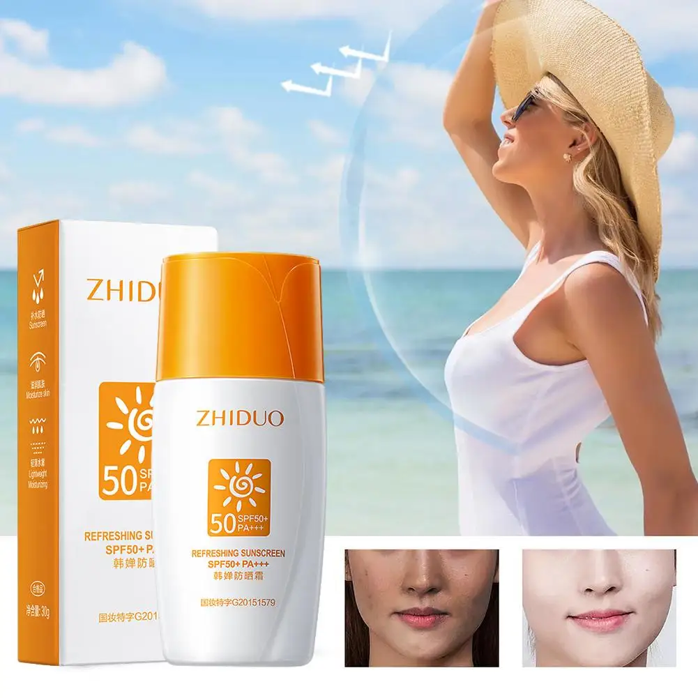 

Zhiduo SPF50+ Facial Sunscreen Refreshing Oil Control Sunscreen Sunscreen Protects Effectively Ultraviolet Isolates Rays Fa U3M9