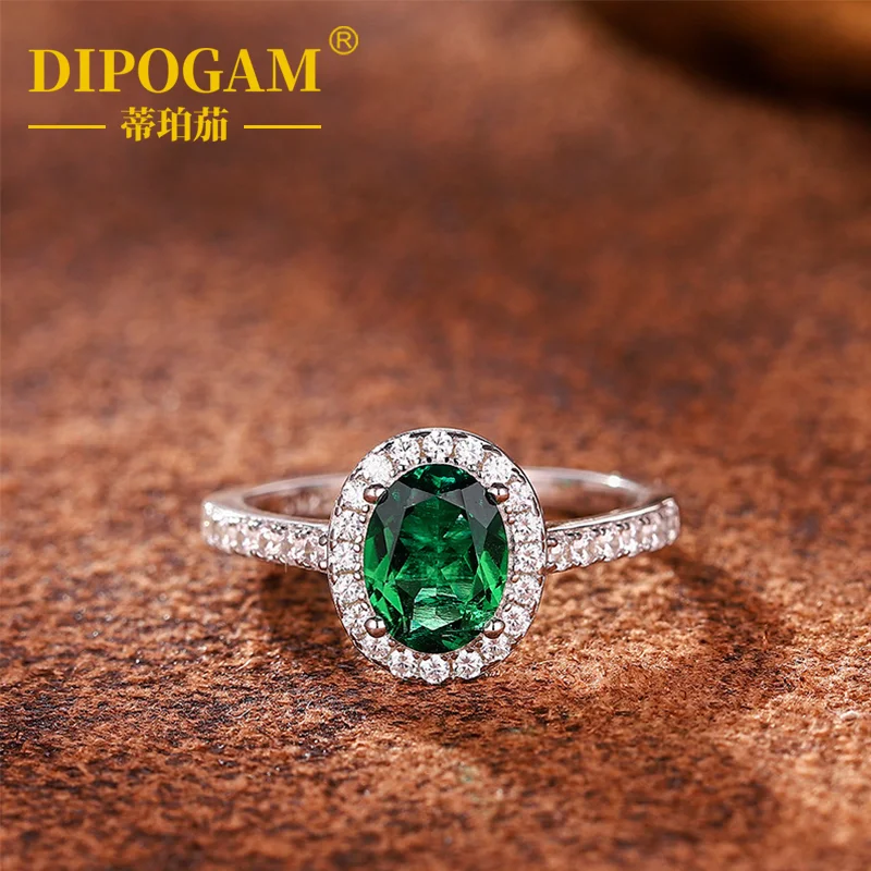 

Кольцо из серебра 925 пробы с овальным изумрудом Валтонз зеленого цвета в оправе Halo-Set, классическое повседневное женское украшение