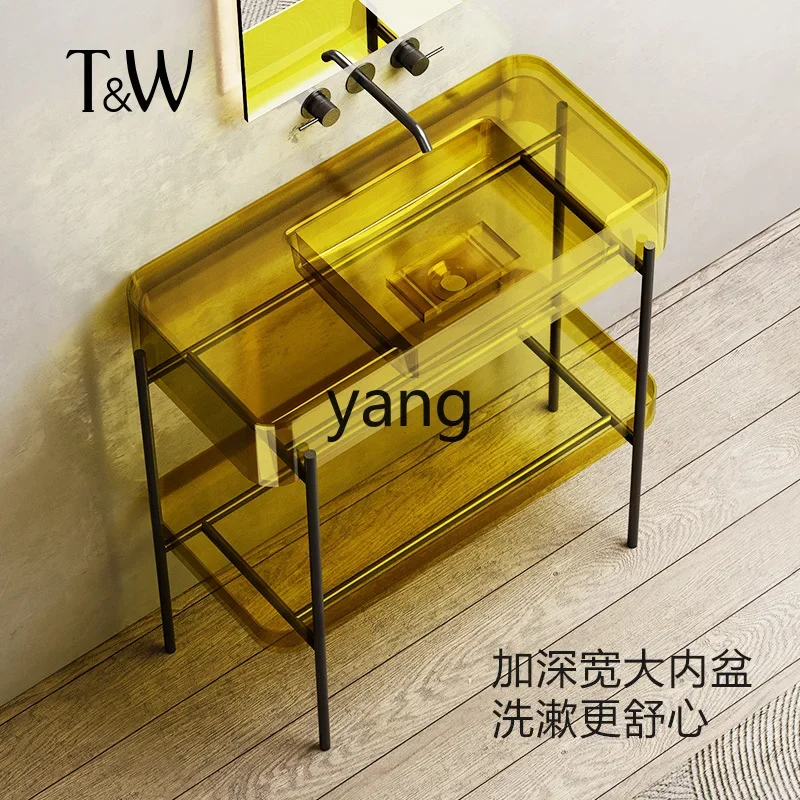 

LH transparent resin bathroom cabinet basin removable double wash basin color household wash