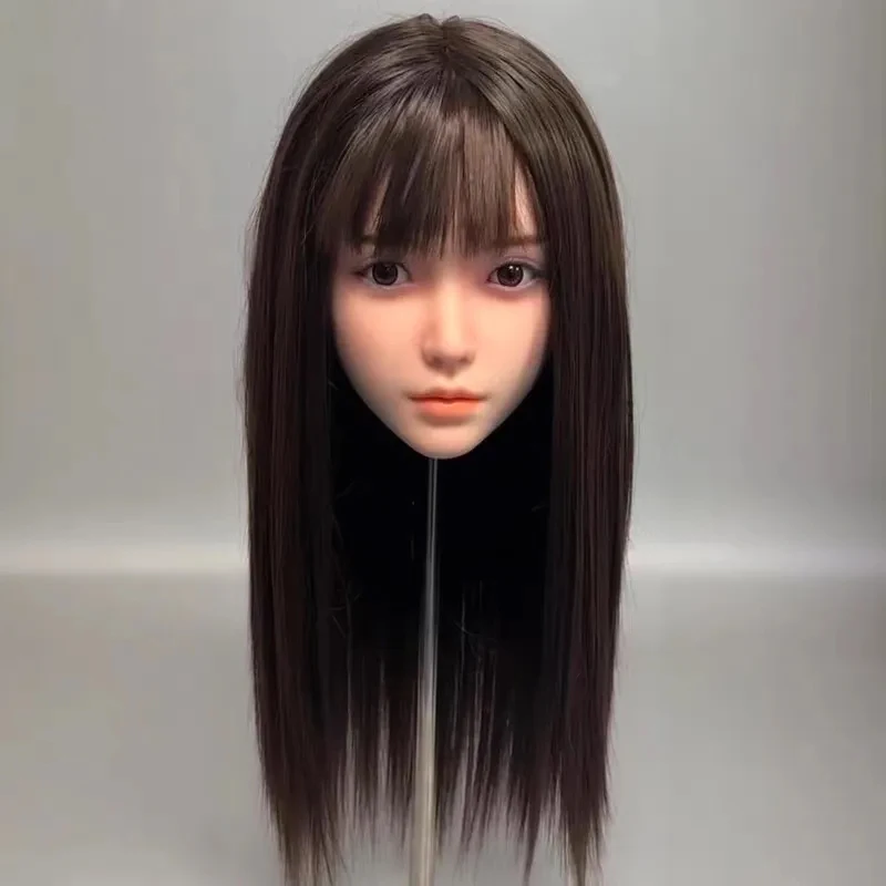 M16 Universal Thread Interface Handmade Realistic Soft Silicone Doll Head Model, Makeup Practice Head Mold, Doll Accessories