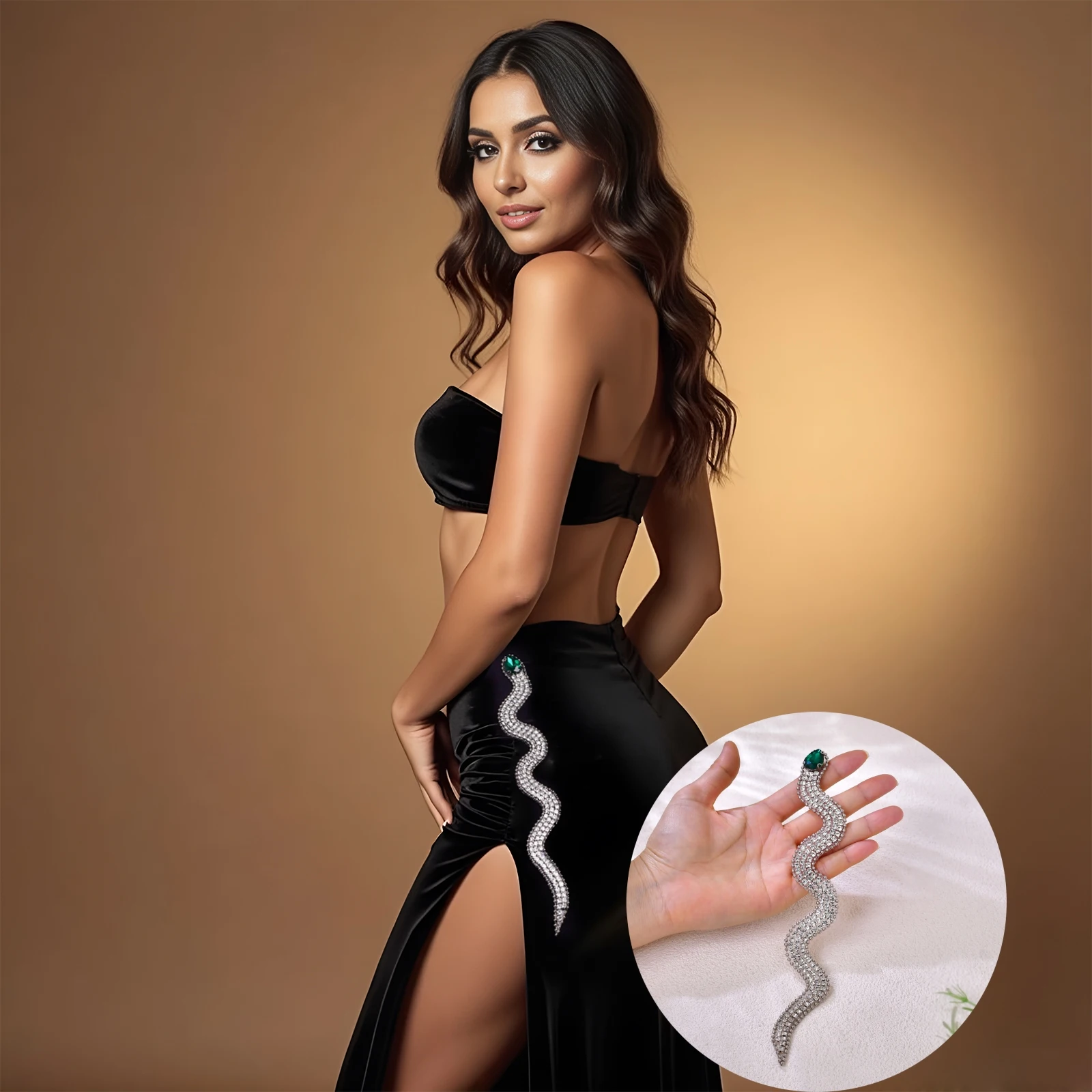 

TOPQUEEN Snake Iron-On Rhinestone Decal, DIY Decals, Handmade Patches for - Clothes, Bags, Shoes, Hats and Accessories SP46