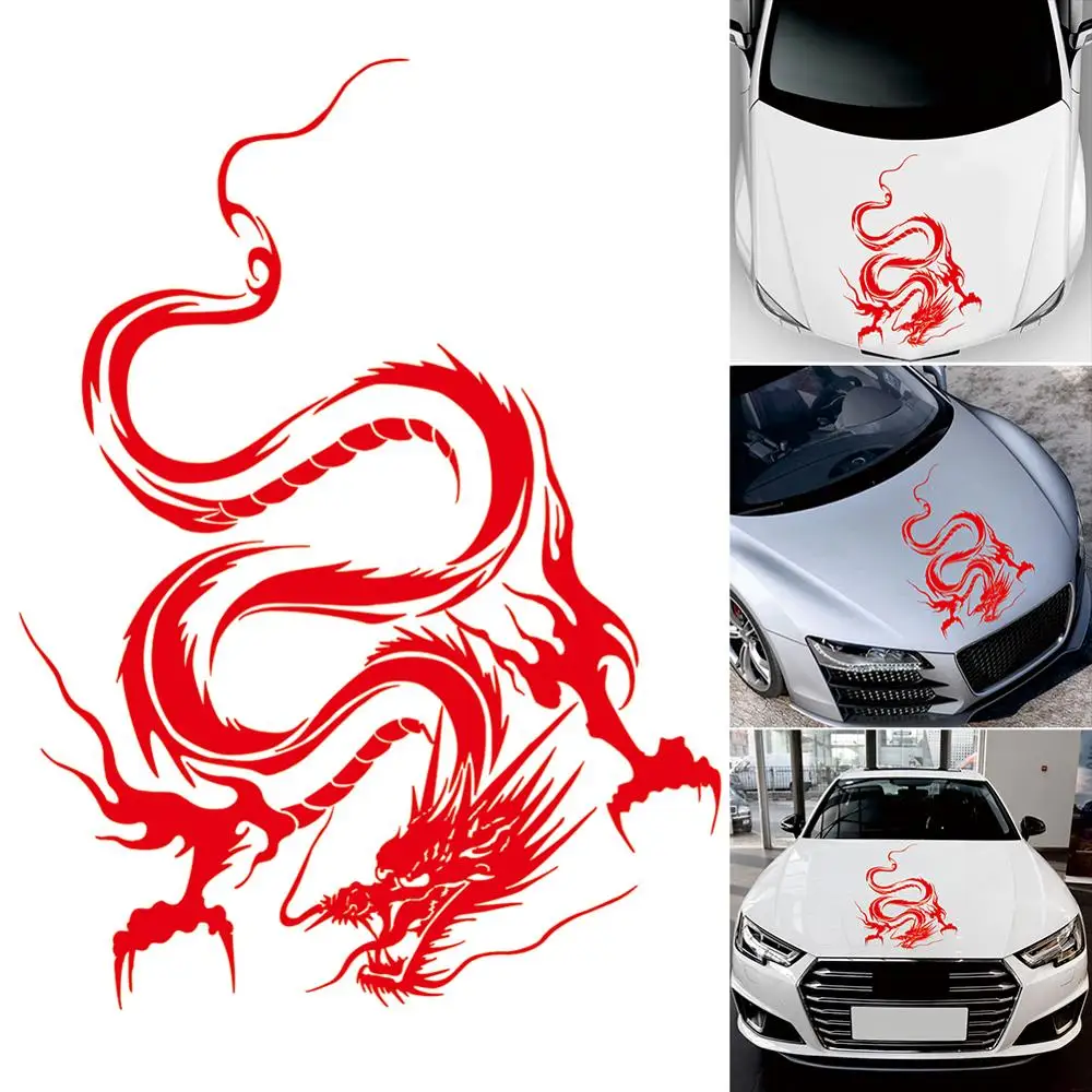 Autocollant universel pour carrosserie de voiture, autocollant graphique étanche, motif dragon, capot, adapté pour Toyota, VW, Nissan, la plupart des voitures, Carro CSV, 50x36cm