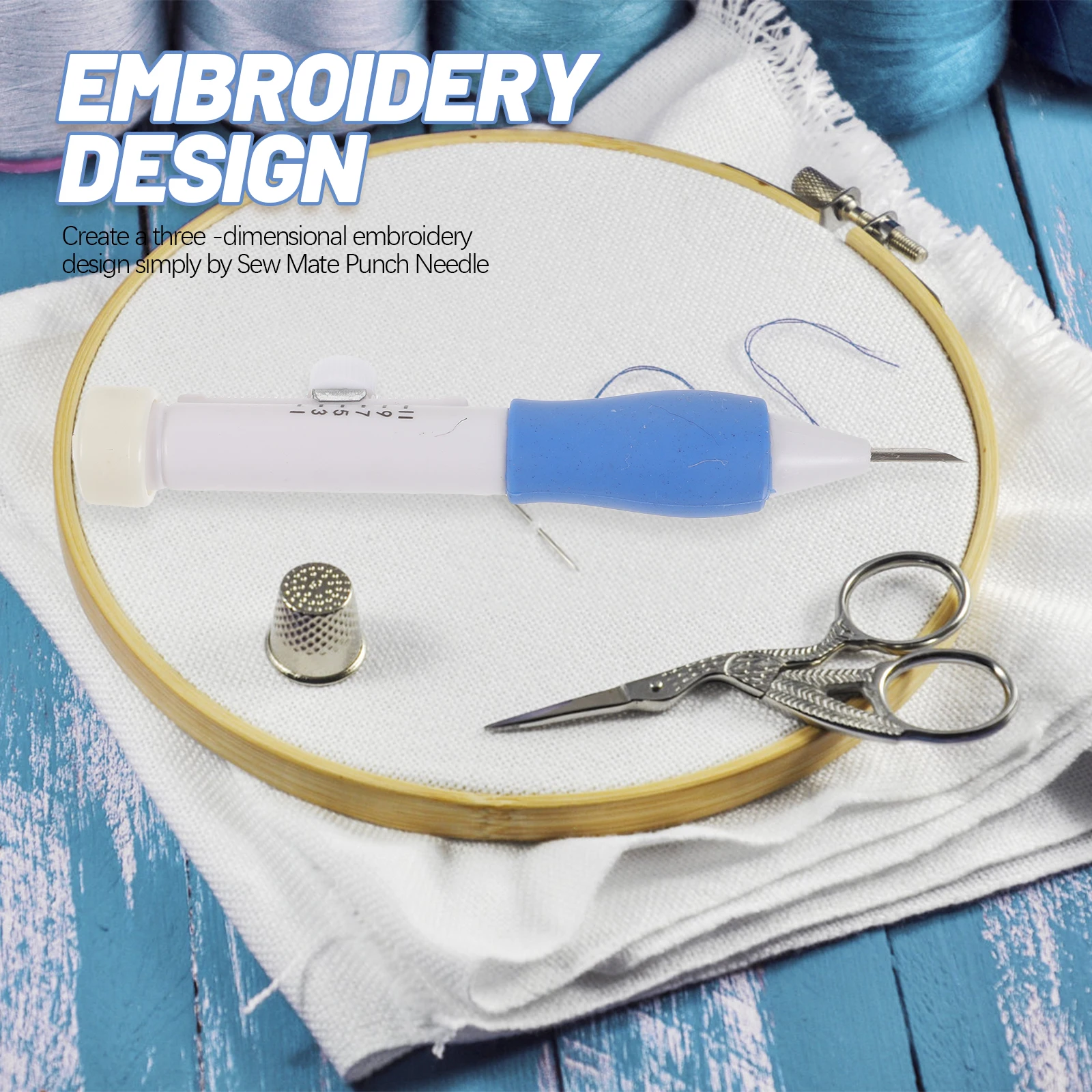 

Craft Tool Punch Needle Set 3 Sizes for DIY Sewing and Embroidery Create Beautiful 3D Designs Stitching Punch Needle