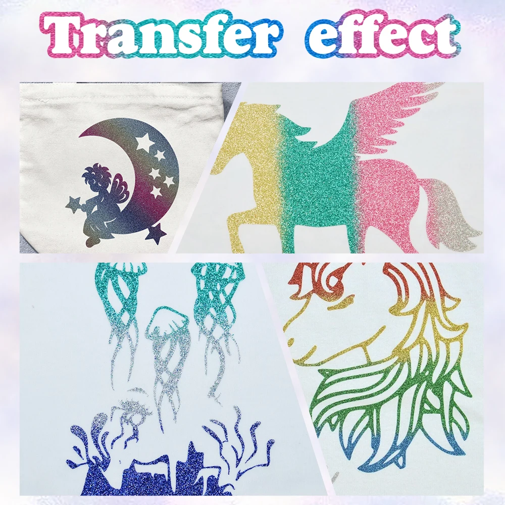 غشاء قطع من الفينيل لتصميم النقل الحراري ، غشاء ذاتي الصنع ، سهل القطع ، فلاش ، مسحوق سكاليون متدرج ، 4 ألوان