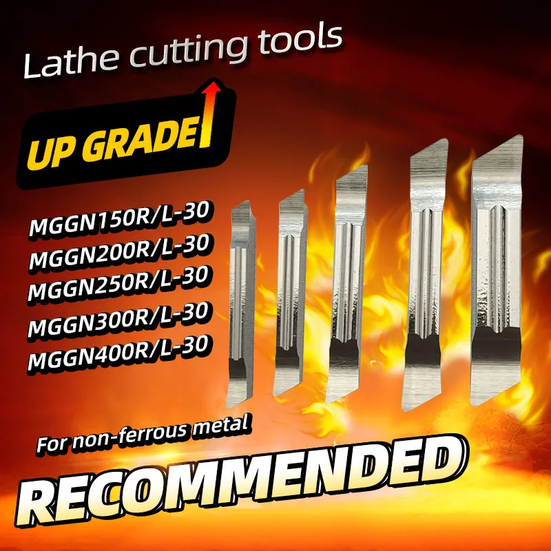 

1box 10pcs, 30 Degree Angle Carbide Lathe Turning Tool Inserts MGGN200 MGGN250/300/400 Grooving Tools for Non-Ferrous Metal