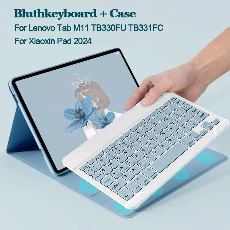

For Lenovo Xiaoxin Pad 2024 11 Inch Smart Keyboard Case Lenovo Tab M11 11 inch TB-330FU TB-331FC Detachable Keyboard Cover Funda