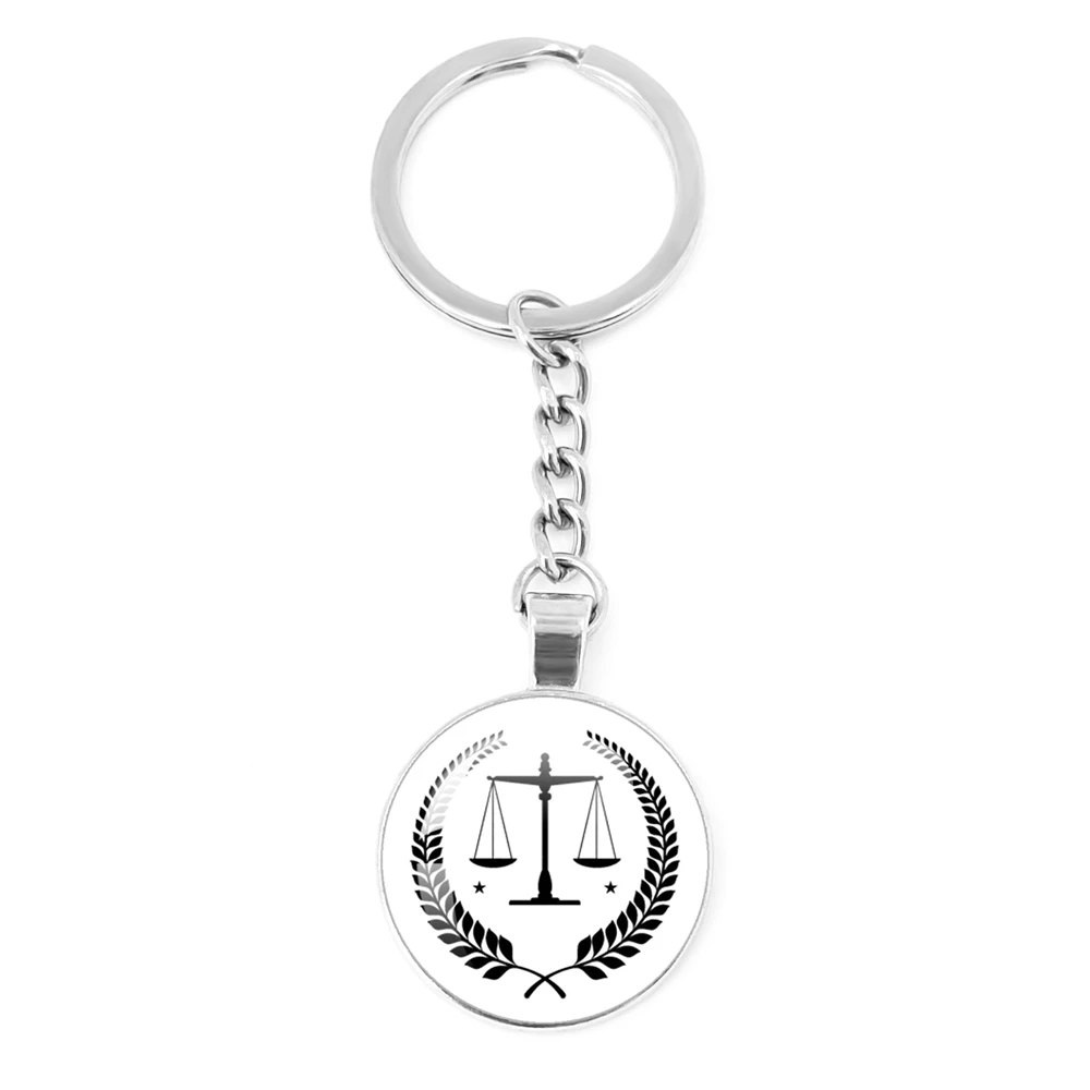 2023 Lawyer Keychain Accessories Justice Scale Keychains for Judge Justice Hammer Key Gift for Law Student