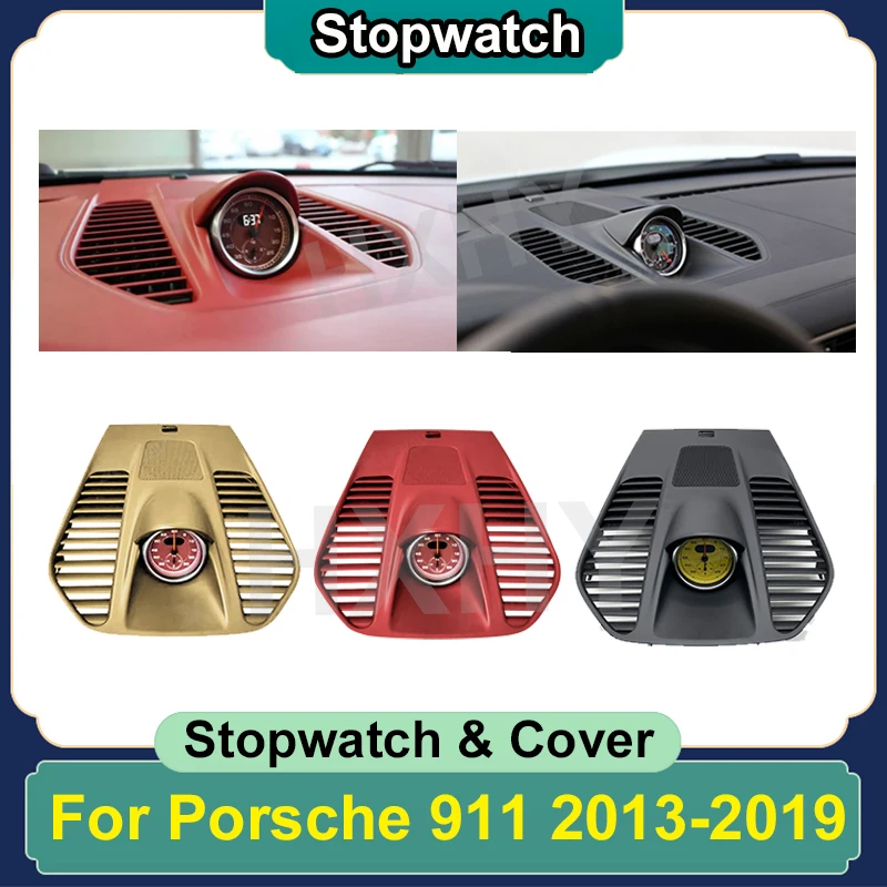 Car Dashboard Stopwatch Decoration Clock Cover Support Sport Chrono  Interior Center Electronic Meter For Porsche 911 2013-2019