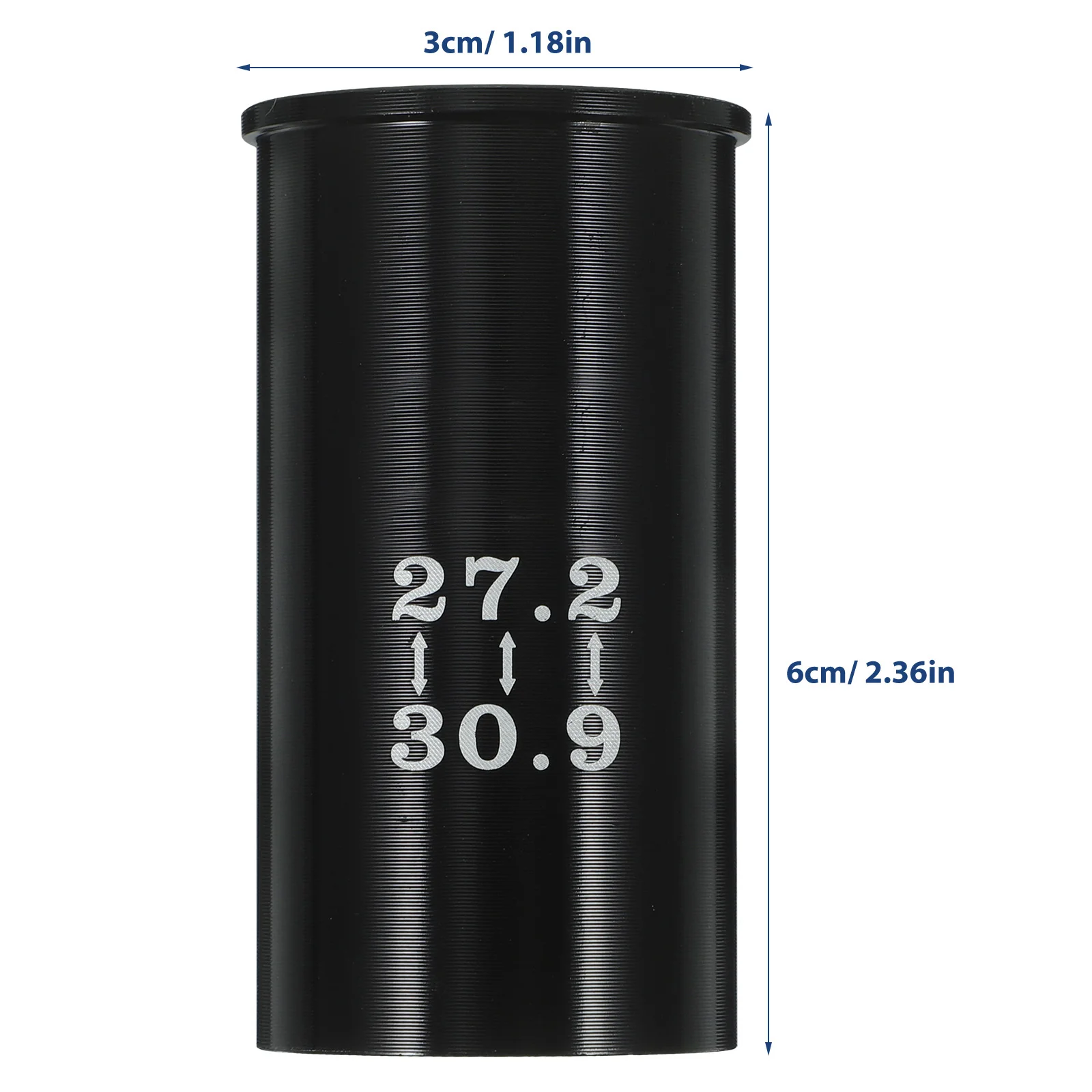 Manga reductora de tija de sillín de bicicleta, aleación de aluminio de 27,2 a 30,9 Mm para adaptador de tubo de sillín de bicicleta de carretera, compatible con marco de gran tamaño