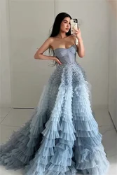 Amanda Strapless Evening Dress Sleeveless Colorful Prom Dress Tulle Sweetheart A-line For Elegant Women Custom Made 2024