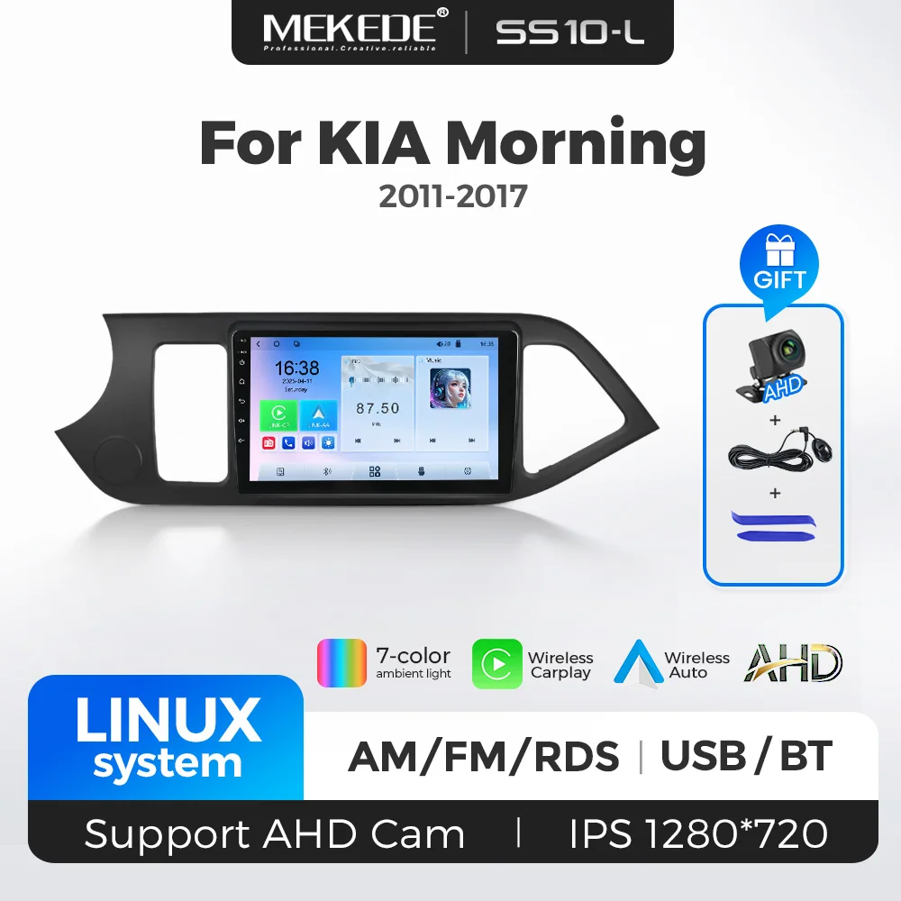 MEKEDE Linux System For KIA PICANTO Morning 2011-2016 9inch Car Radio Central Multimedia Player Carplay 2 Din Stereo Head Unit