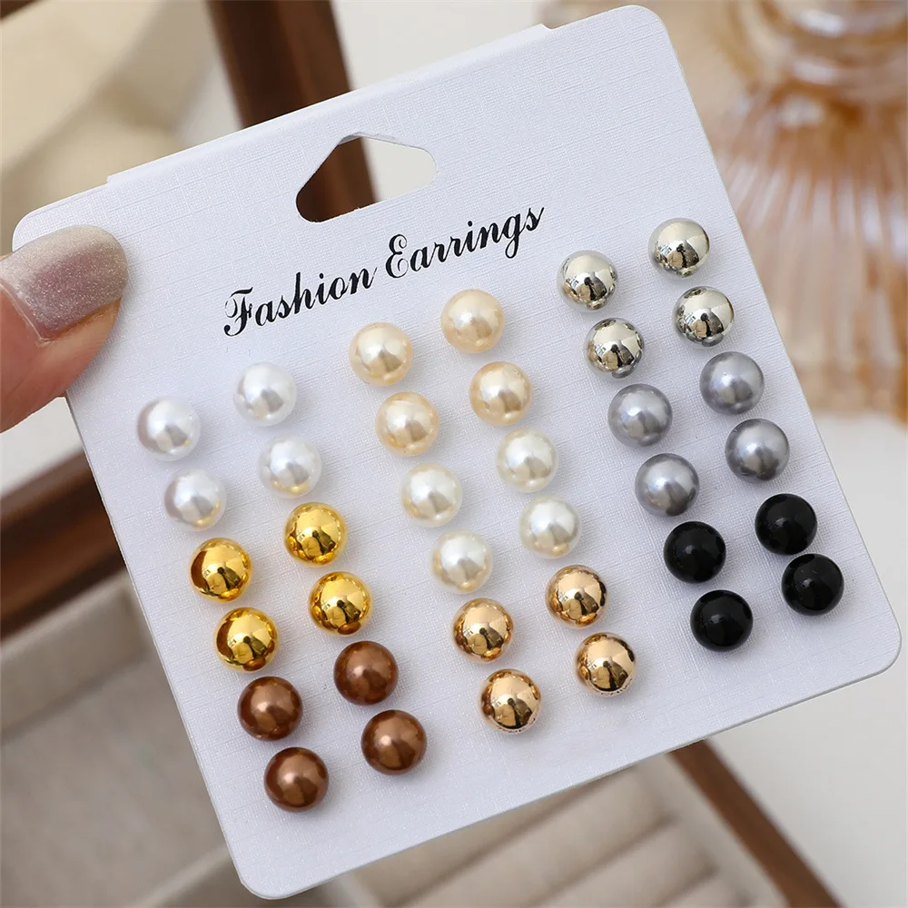 36pcs Cross border European and American Hot selling Pearl Earnail Set with Retro and Minimalist Design