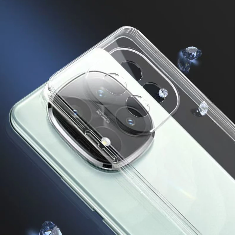 Fotografia 4: Casos de telefone para xiaomi poco x7 5g claro transparente macio tpu silicone capa traseira para poco x7 escudo protetor