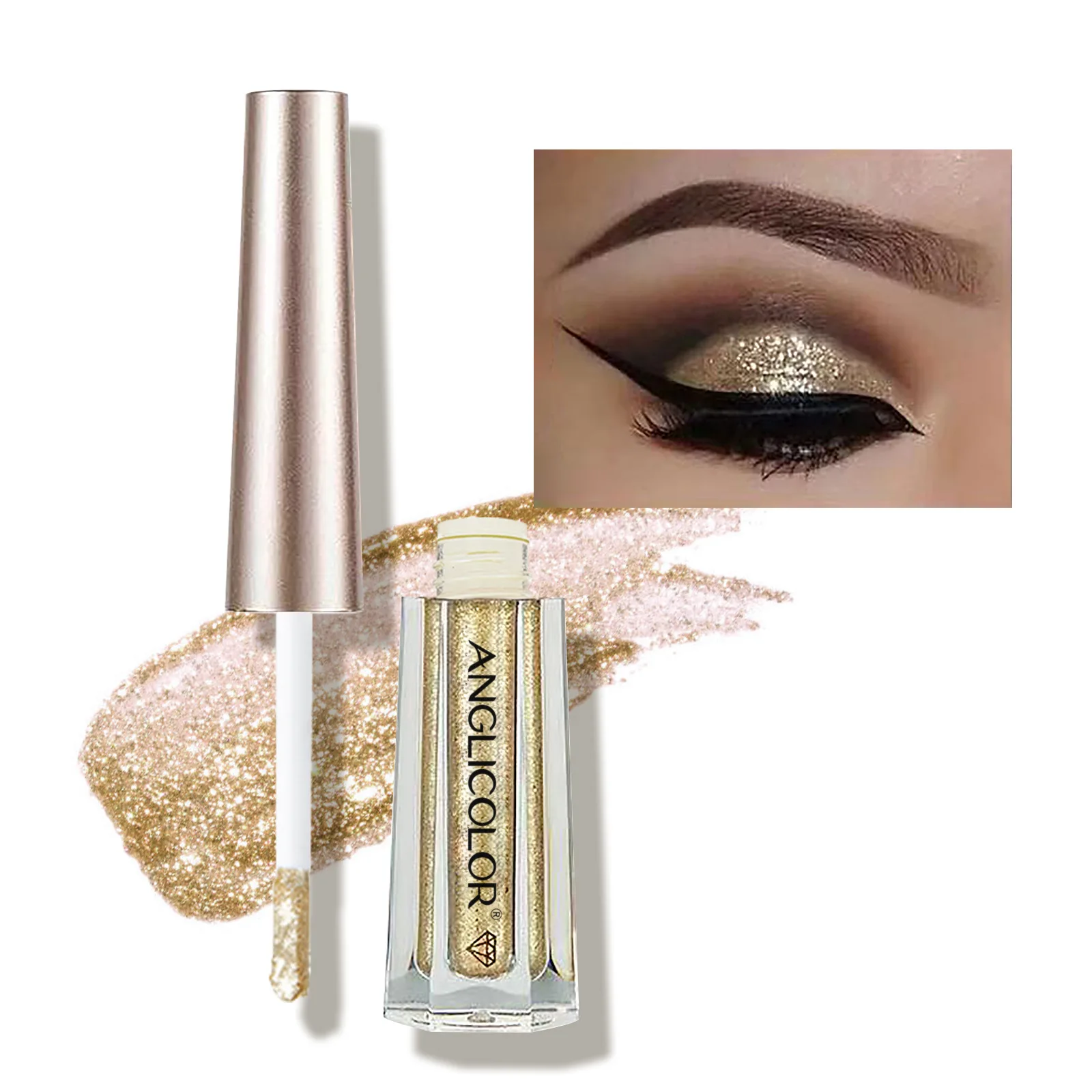 Sombra de ojos de agua brillante deslumbrante, Perla de diamante, sombra de ojos líquida, 12 colores, Europa y Estados Unidos, Gran oferta