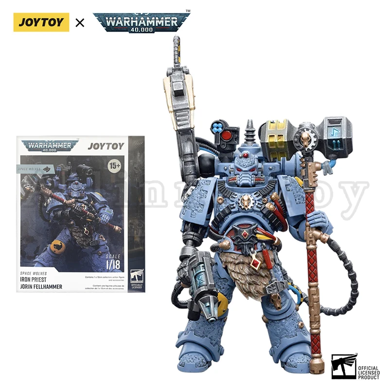 JOYTOY 1/18 Action Figure 40K Space Wolves Iron Priest Jorin Fellhammer Anime Collection Military Model