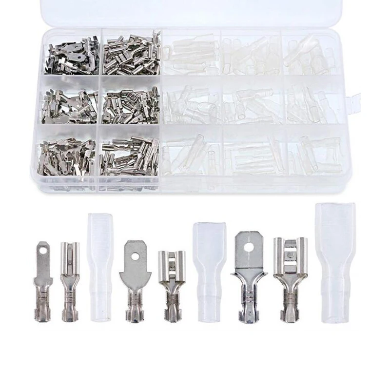 

270pcs 2.8/4.8/6.3mm Crimp Terminals Insulated Male Female Wire Connector Electrical Wire Spade Connectors Kit