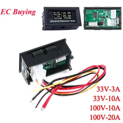 OLED Multifunction Tester 33V 100V Voltage Current Time Temperature Capacity Voltmeter Ammeter Electrical Meter White Display