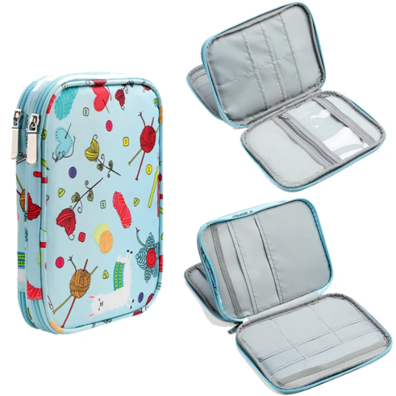 KOKNIT Empty Crochet Hooks Bag Zipper Storage Organizer Bag for Crochet Needles Knitting Tools Without Hooks and Accessories