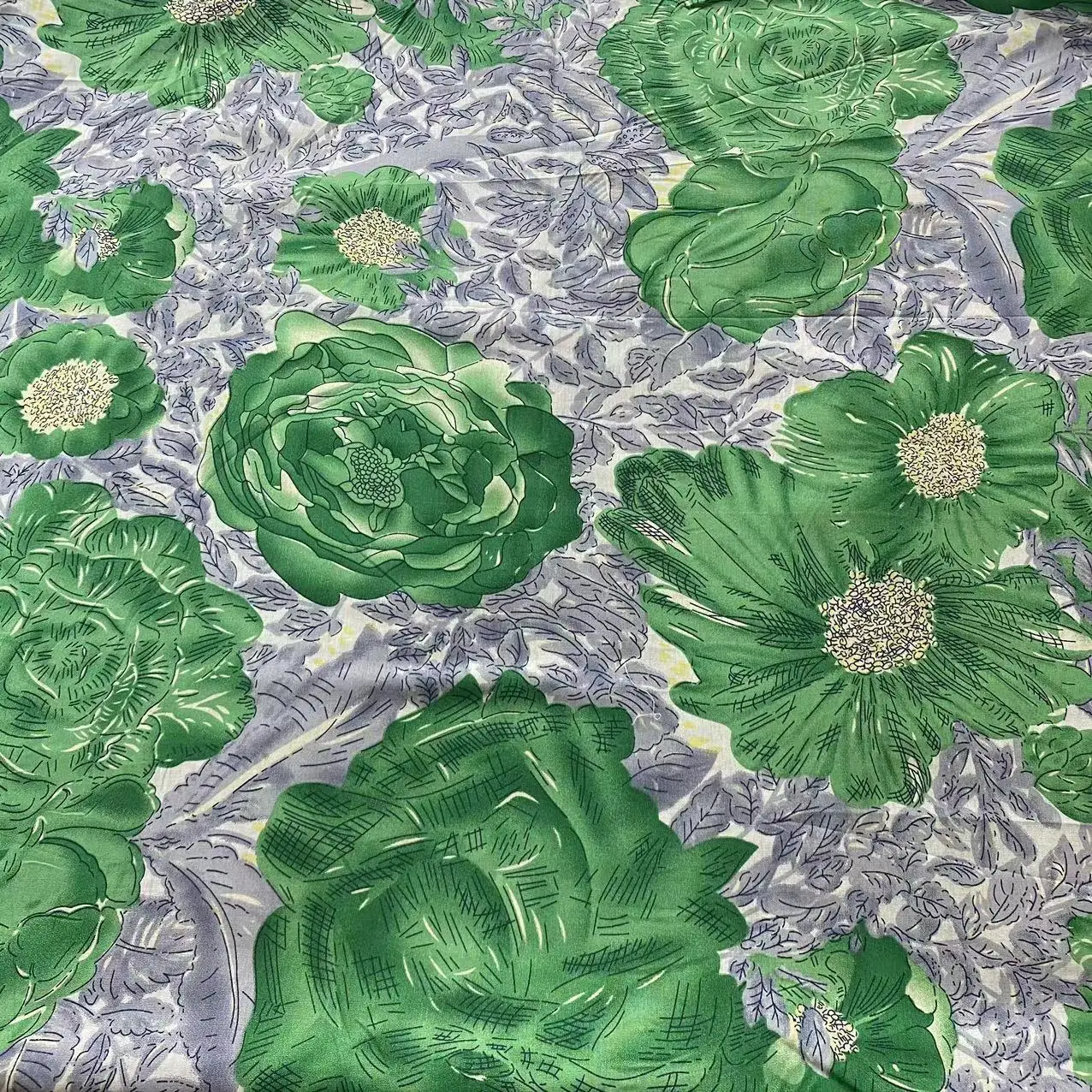 綿100%プリント生地 - ドレス/カーテン/DIYクラフト用ソフトフローラル/幾何学模様生地