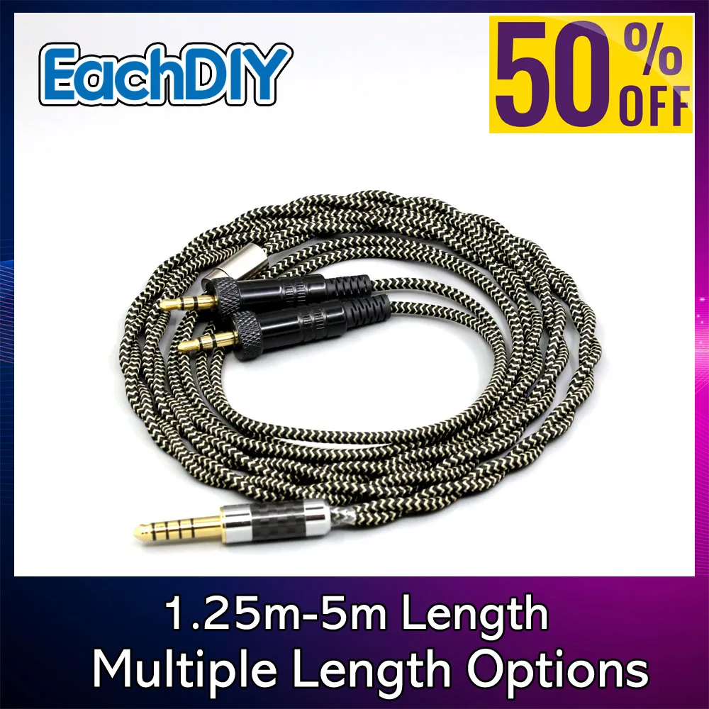 소니 MDR-Z1R MDR-Z7 MDR-Z7M2용 2코어 2.8mm 리츠 OFC 쉴드 브레이디드 슬리브 이어폰 케이블 (헤드폰 고정용 나사 포함) 8044