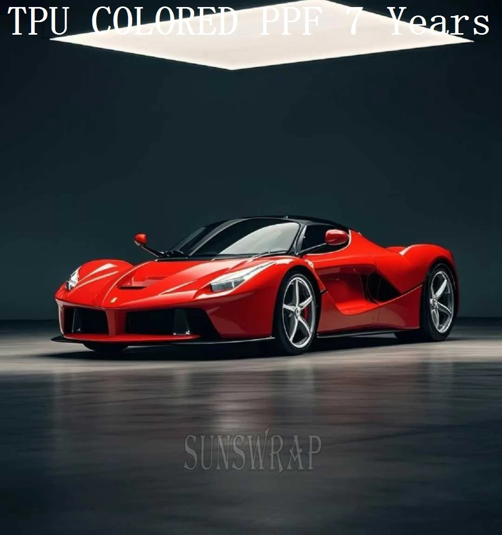 

Professional COLOR PPF Film TPU Crystal Farari-red Self-Healing Paint Protection for Car Yacht Jet Ski, Wet Instal 5x5ft/roll