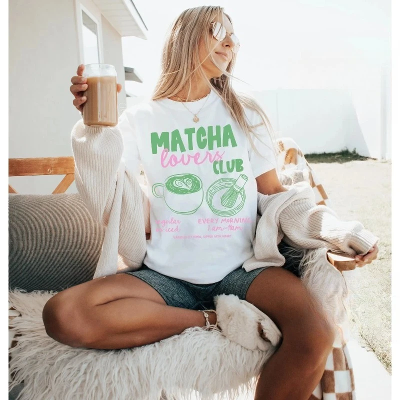 Matcha Lovers Club T-shirt Comfort Color Extra Large T-shirt Summer Green Tea T-shirt Women's Gift