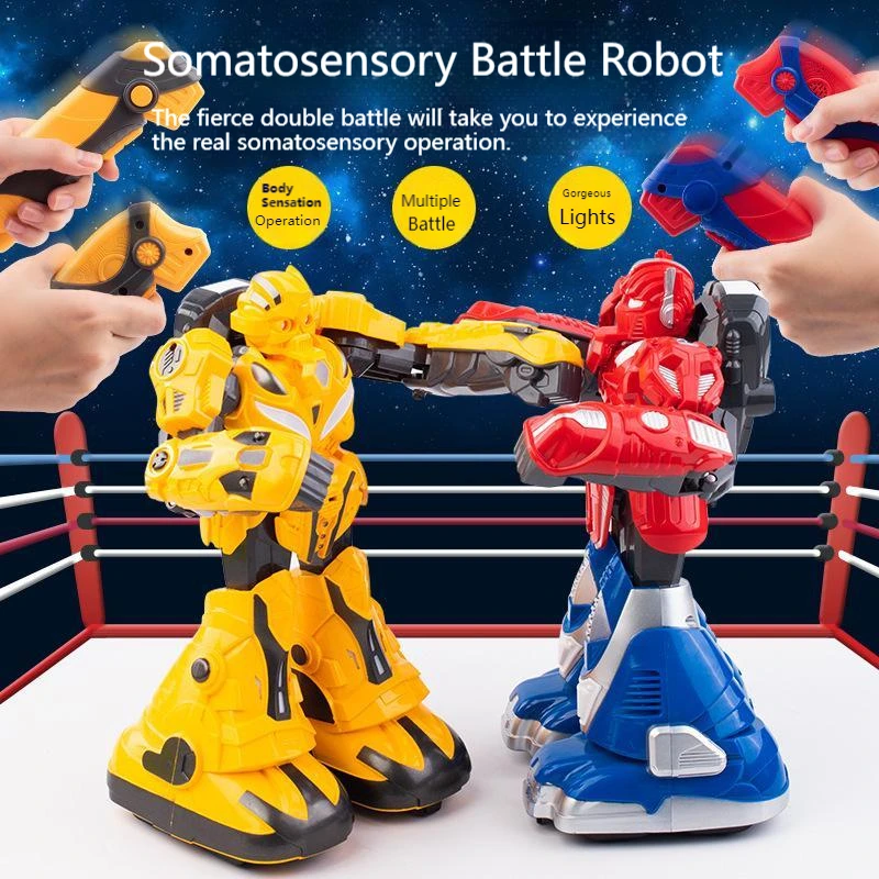 

2.4g Amusement Park Somatosensory Induction Battle Robot Music Lighting Large Pair Interactive Battle Boxing Toys Birthday Gift