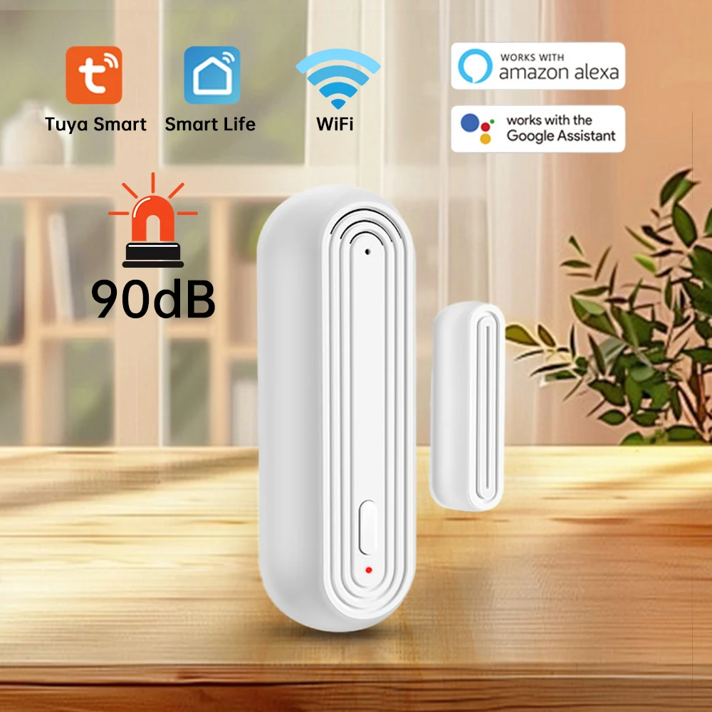 Tuya Smart WiFi Door Window Alarm Sensor Smart Home Open Closed Detectors Wifi Home Alarm Compatible With Alexa Google Home