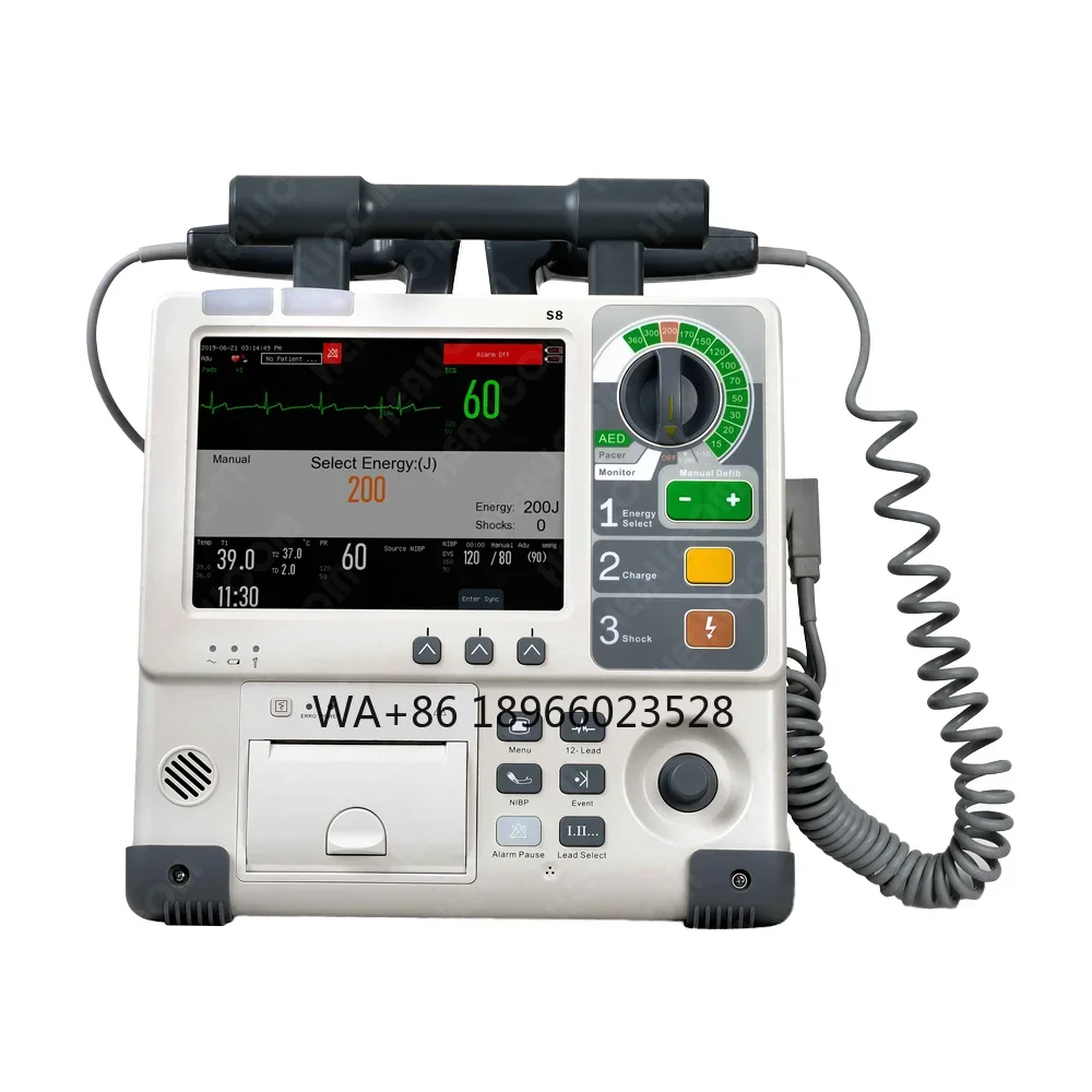 S8 High Performance 360J Duplex AED Portable 12-Lead Automatic External Manual/Power Supply