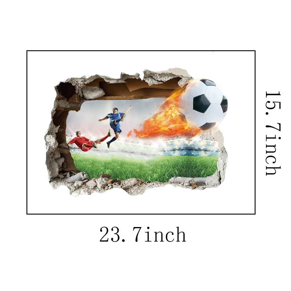 Creative Football Soccer ball wall stickers living room bedroom wall decals boys room decoration