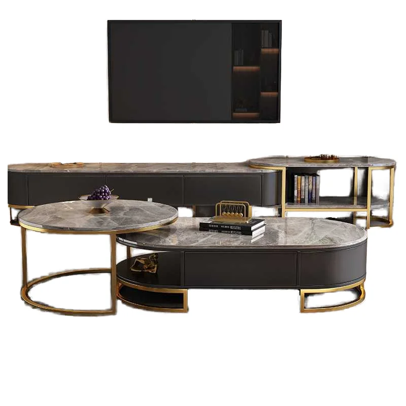 

#@Modern Luxury Coffee Table TV Stands Drawers New Nordic Modern Home Furniture Entertainment Center Cabinet Living Room Wooden